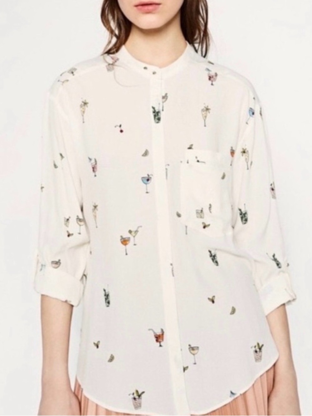 ZARA Cocktail Print Shirt NWT